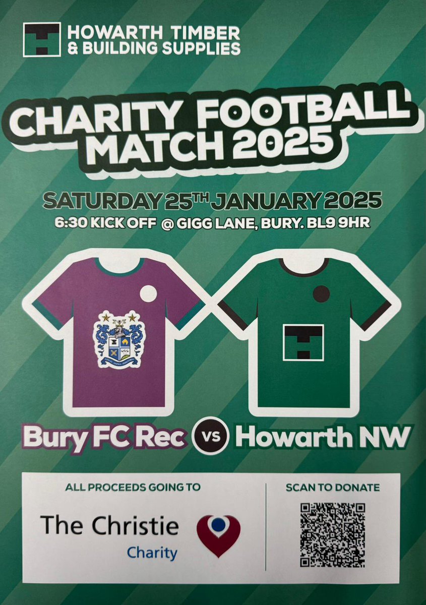 BuryFCMensRec's tweet photo. After @buryfcofficial game vs Lower Breck comes the main event… Bury FC Men’s Rec VS @howarthtimber NW. All money raised will go to @TheChristie Charity 🔵⚪️ https://t.co/a1UZTu5ud7