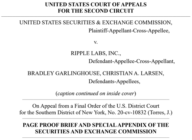JUST IN: 🇺🇸US SEC appeals Ripple $XRP ruling, claims XRP sold on exchanges are securities