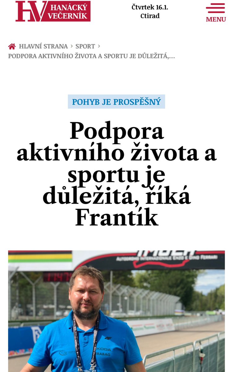 michalfrantik1's tweet image. Podpora aktivního života a sportu je důležitá, říká Frantík
Když se řekne sport, podpora sportu nebo velkoplošné UV digitální tiskárny nejen v Olomouci a Olomouckém kraji, obvykle k tomu spojení nejvíce sedí jméno Michala Frantíka.
Více: hanackyvecernik.cz/sport/podpora-… #sport #pohyb
