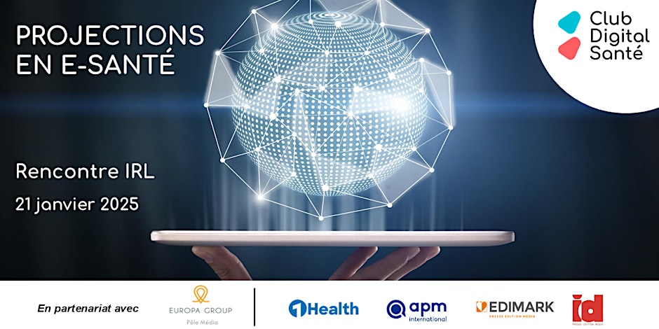 🚀 IRL Club Digital Santé <a href="/hcsmeufr/">Club Digital Santé #hcsmeufr</a>
Quelles perspectives - Projections en #Esante pour 2025 ? 
📆mardi 21 janvier - 18h30, en partenariat avec EUROPA GROUP Pôle Média.

eventbrite.fr/e/billets-renc…

#ehealth #hcsmeufr #innovation #futur