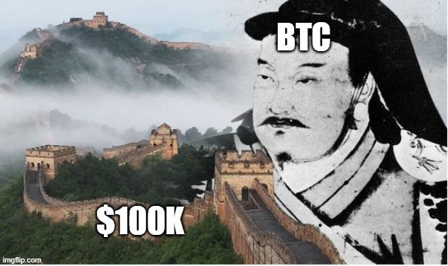 Tom1xP's tweet photo. "Glory, gold, and endless pastures. I dream of riding through their lands with our banners flying high, the scent of victory in the air. The Wall is not the end, Togril—it’s the beginning. Beyond it lies our destiny." $BTC https://t.co/DYZtkAVT4B