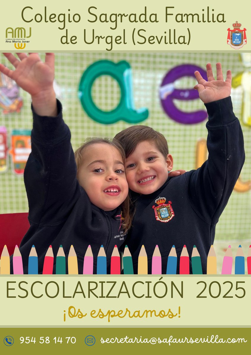 SAFAURSEVILLA's tweet image. Escolarización 2025. Os esperamos @abcdesevilla 
@dtonervion @nervionaldia @jlsanzalcalde
@ec_andalucia @ayto_sevilla #infantil #primaria #eso #bachillerato #sevilla #nervion #colegio