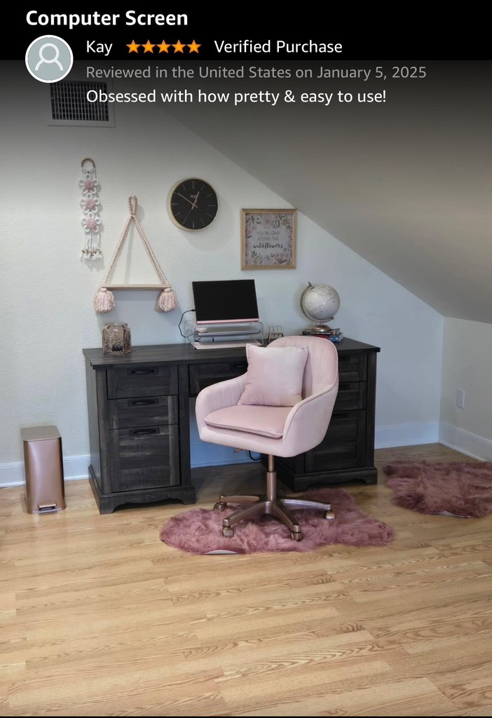 Veout_tech's tweet image. ✨ Room inspo: Show the wonderful day! 🏠My fav home finds: Veout Pink Portable Monitor  👍Why I like it: It’s colorful and very high quality  ⭐️Overall rating: /10:10 #pinkhome #girls #lovely
