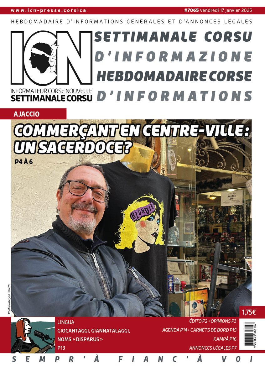 La une de cette semaine

#DédéPaldacci #Aiacciu #Lingua