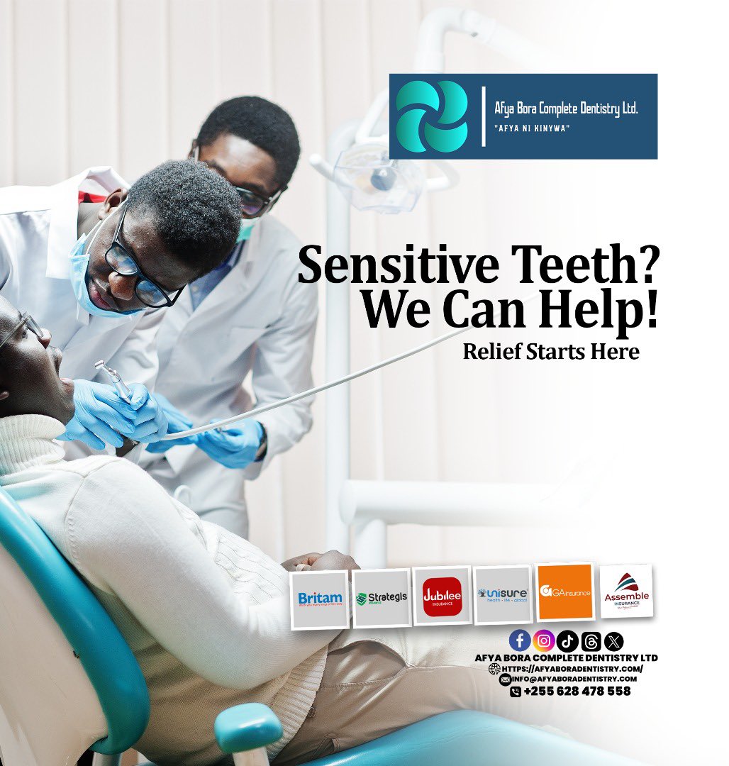 afyaboradentist's tweet image. Tooth sensitivity doesn’t have to stop you from enjoying life. Get it checked today. Book an appointment for a sensitivity treatment plan now!" *#SensitiveTeeth #ReliefNow #DentalCare*