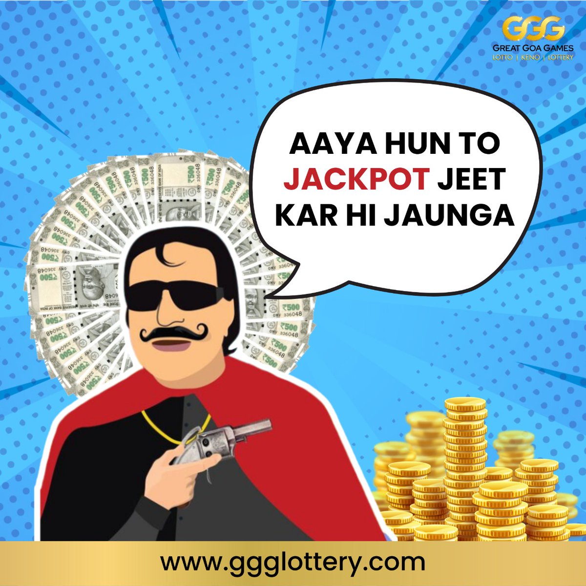 GGGLottery's tweet image. Kahin gogo na le jaaye apke hisse ka jackpot!!

To ab aur wait kaisa...

Buy your tickets now: ggglottery.com 

#crimemastergogo #lotterywinner #winbig #GGGLottery #lotterywinner #GetLucky #KenoGames #PlayToWin #Lottery #ggg #ggglottery #india #goa #money #keno #lotto