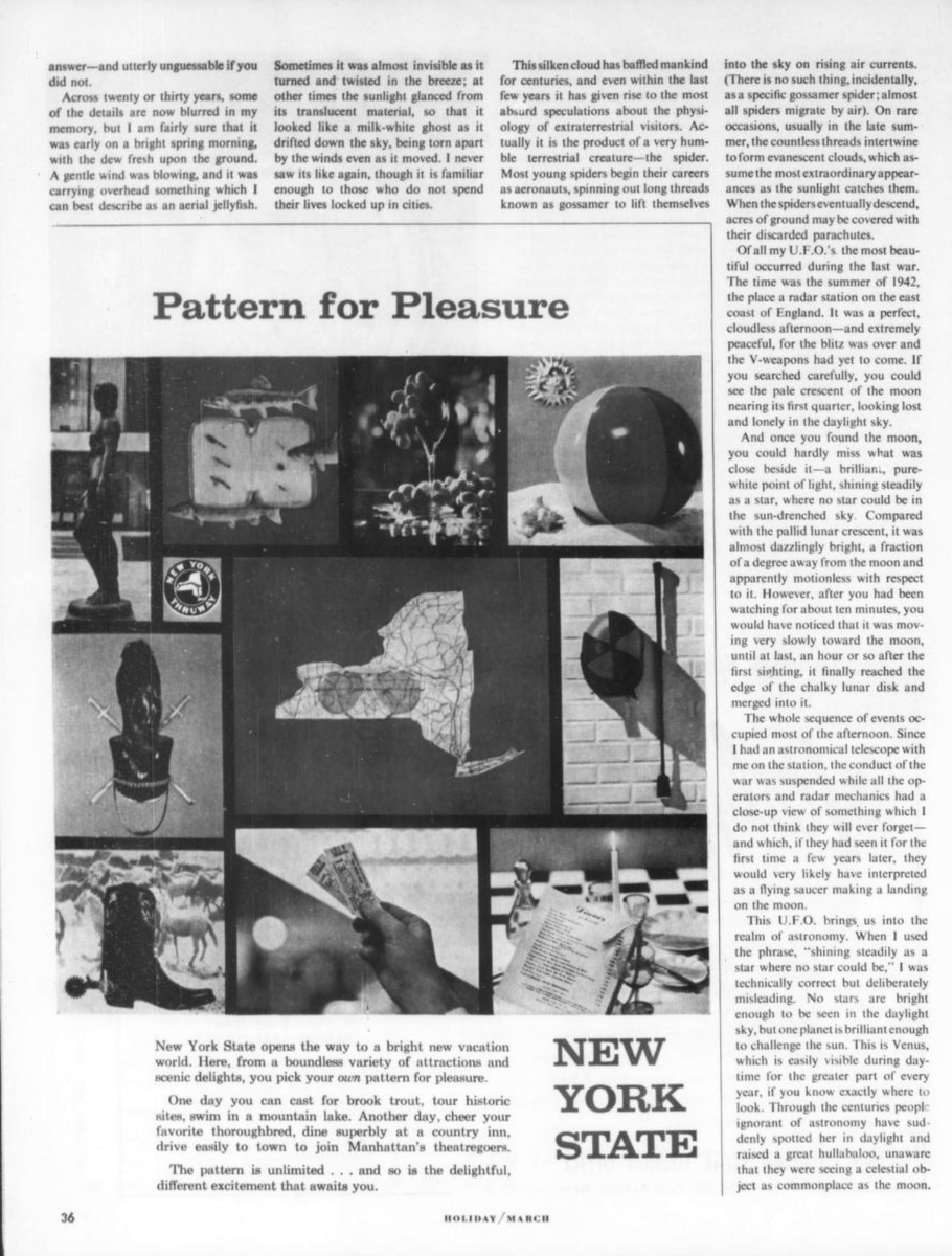 mrjeffknox's tweet photo. #ufotwitter #ufohistory #uaptwitter #ufox #uapX 

Arthur C. Clarke, "What's up there?," Holiday, v. 25, March 1959: 32, 34-37, 39-40. [1/2] https://t.co/XszhlLDuuW