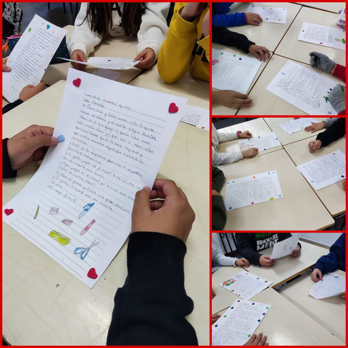 ¡Ya han llegado a Valencia! A ver lo que nos contestan. Nos ha dicho un pajarito que se han puesto súper contentos, les han encantado nuestras cartas y se están esmerando mucho en la elaboración de las suyas. 🥰
Gracias chicos y chicas de Paiporta. ❤️
<a href="/ampa_clara/">A.M.P.A. Clara Campoamor</a> <a href="/AlcorconEduca/">Concejalía de Educación</a>