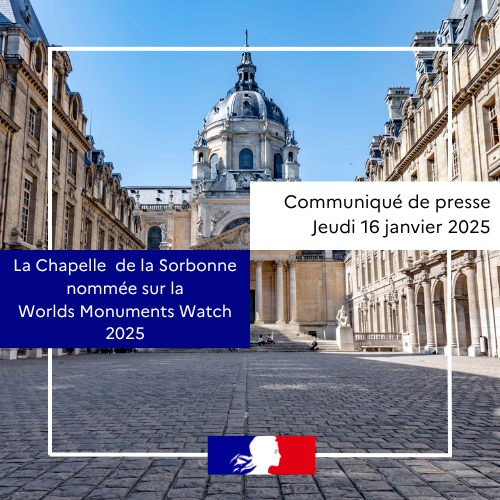 [Communiqué de presse - #CP] 🏛️ La chapelle de la #Sorbonne à Paris nommée sur la World Monuments Watch 2025 <a href="/WorldMonuments/">World Monuments Fund</a>.
À lire ici 👉 ac-paris.fr/la-chapelle-de…