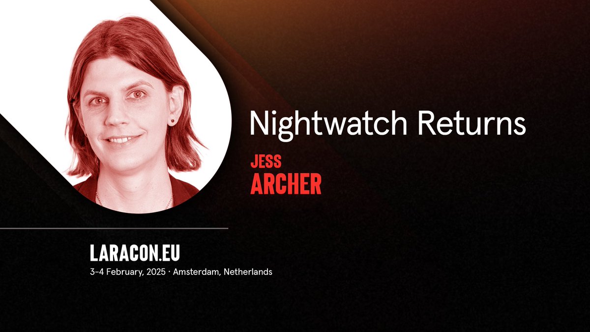 Laracon EU (@laraconeu) on Twitter photo 🎙 Talk Reveal
<a href="/jessarchercodes/">Jess Archer</a> will take the stage with her talk: "Nightwatch Returns"
Join the waitlist:
laracon.eu/waitlist 🎙 Talk Reveal
<a href="/jessarchercodes/">Jess Archer</a> will take the stage with her talk: "Nightwatch Returns"
Join the waitlist:
laracon.eu/waitlist