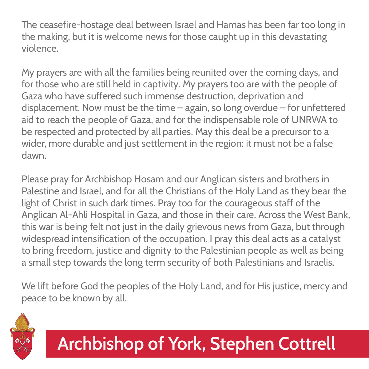 To read my statement on the ceasefire-hostage deal between Israel and Hamas.