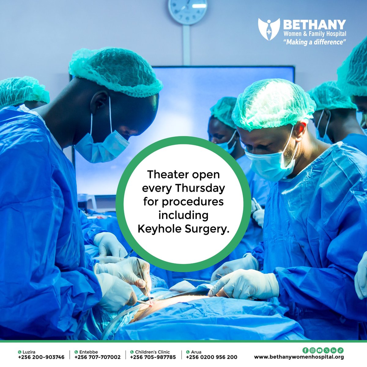 BethanyWomen's tweet photo. A procedure so precise, it feels like magic. Imagine recovering faster, with barely a scar to show! 💫
📞 Book your consultation Today 

#KeyholeSurgery 
#TheatreThursdays 
#MakingADifference https://t.co/i6yULR9h0G