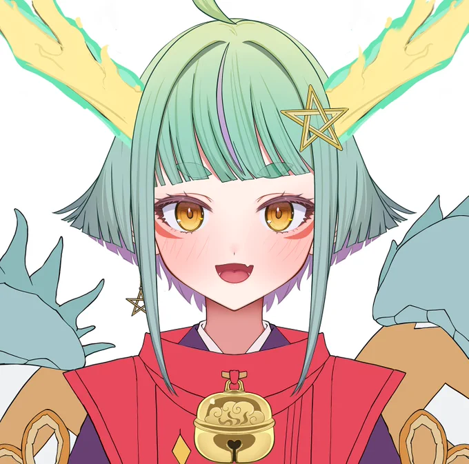 不知火燈様()のイラストの線画とべた塗作業が終わったので、塗り作業を進めてます!!パーツ分けをしやすいように、データ面でも気を付けて作業を進めています～ #イラスト #Live2D #Vtuber 