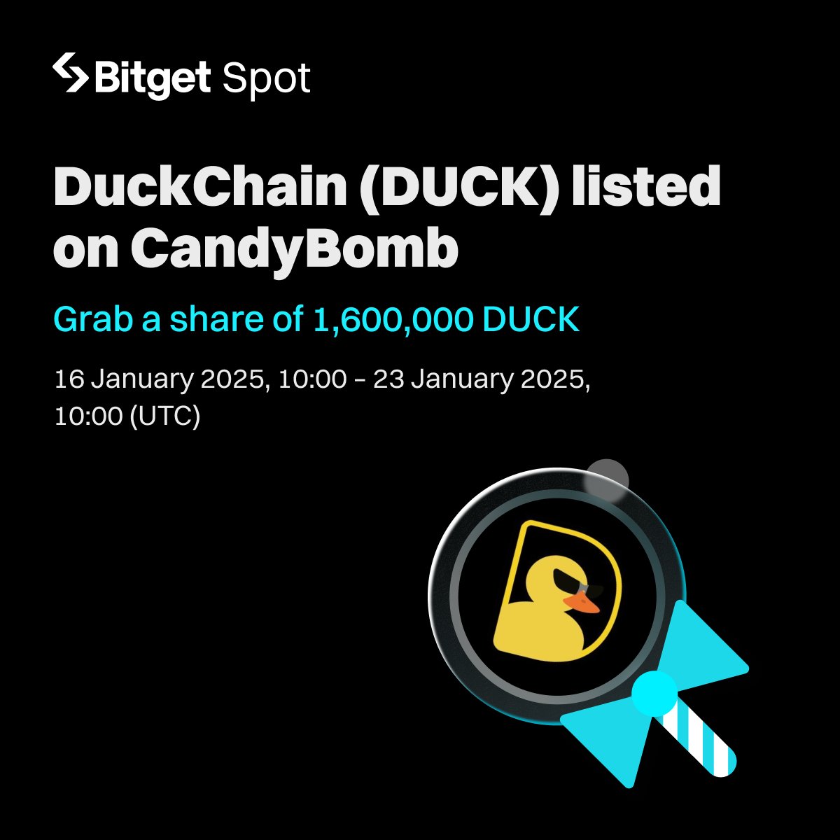 $DUCK Candybomb is now LIVE - Deposit or trade to share 1,600,000 DUCK airdrop! 

🍬 Join now: bitget.com/events/candy-b…

 Social giveaway: 335,833 DUCK up for grabs! 
🔹Follow <a href="/bitgetglobal/">Bitget</a> <a href="/Duck_Chain/">DuckChain</a> 
🔹RT with #DUCKlistBitget 
🔹Enter here:  forms.gle/tZ4WbrBHLNjdW7…
🎁500