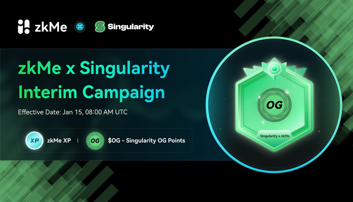 zkme_'s tweet image. Announcing Limited-Time Partnership Campaign 
@singularityzk 🎉

Earn bonus points &amp;amp; unlock exclusive $OG multiplier boost! 🥳

Only 2-steps:
1️⃣ #zkKYC yourself in @zkMe_
2️⃣ Deposit only $1 into @singularityzk 

Follow instructions via app.zk.me/campaigns?ref=…

Move fast before it…