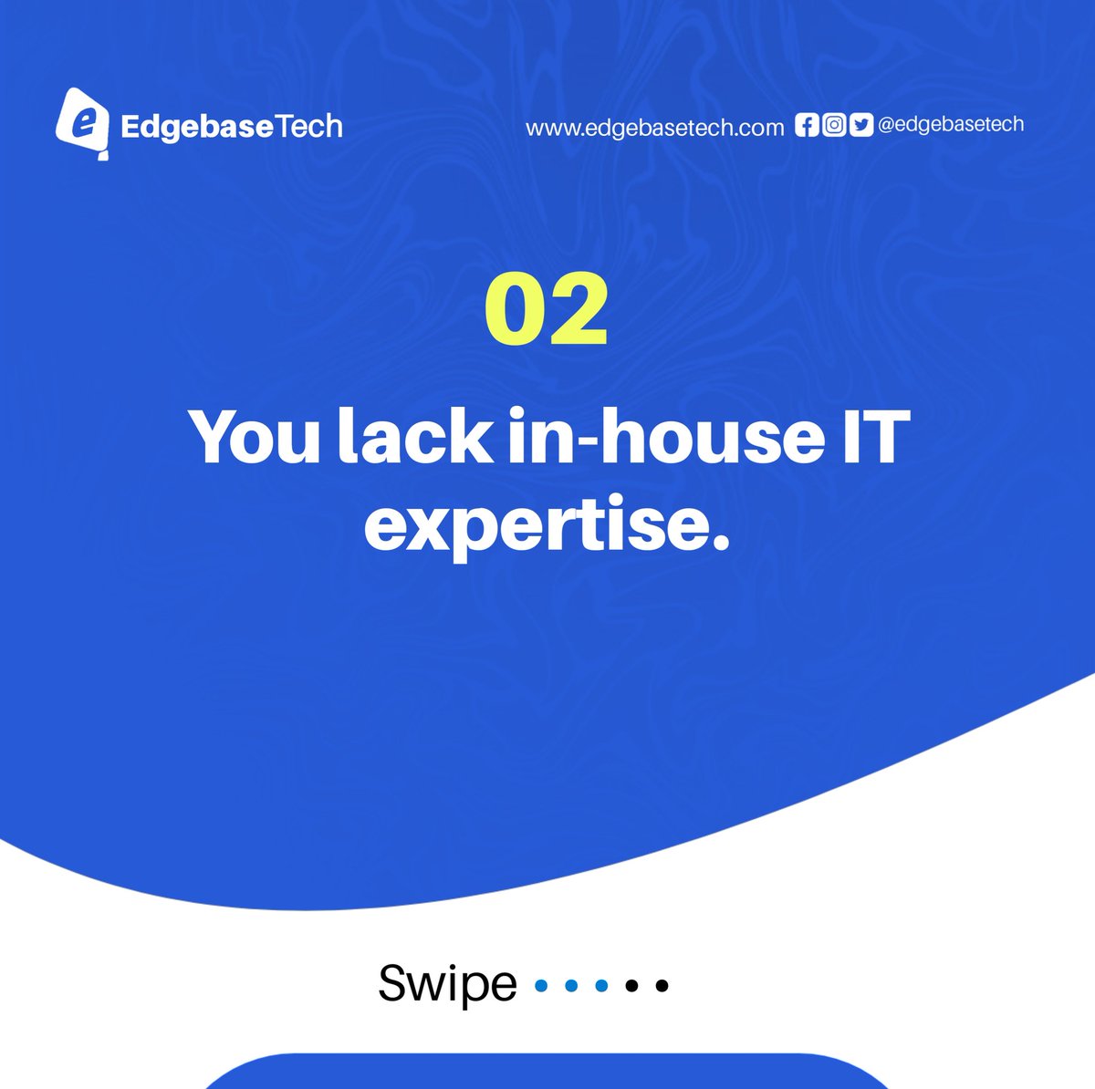 EdgebaseTech's tweet image. Don&apos;t let IT challenges hold you back. Outsource smarter in 2025!

Ready to scale your business?

Send a DM or email info@edgebasetech.com to get started.

#EdgebaseTech 
#itsolutions 
#lagos