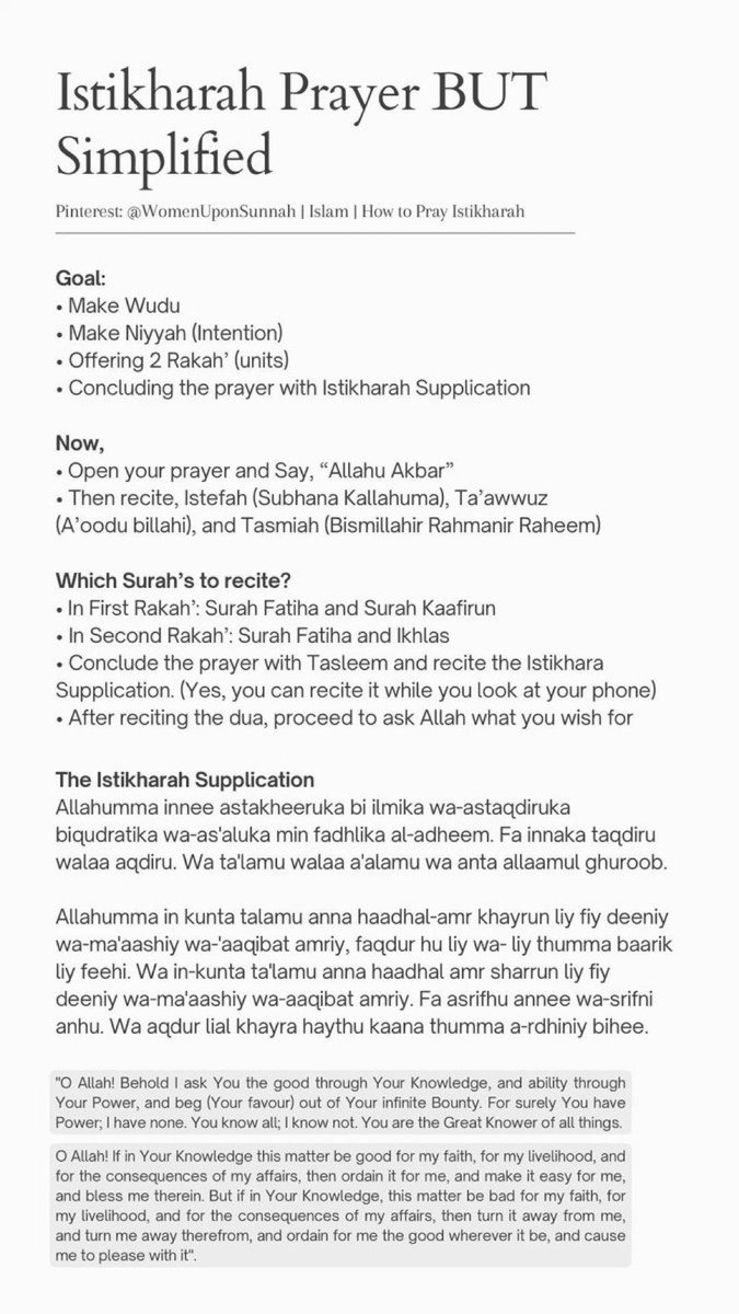 aiishadahir's tweet photo. Learn your Basics; Istikhara https://t.co/kwUyCxENcY