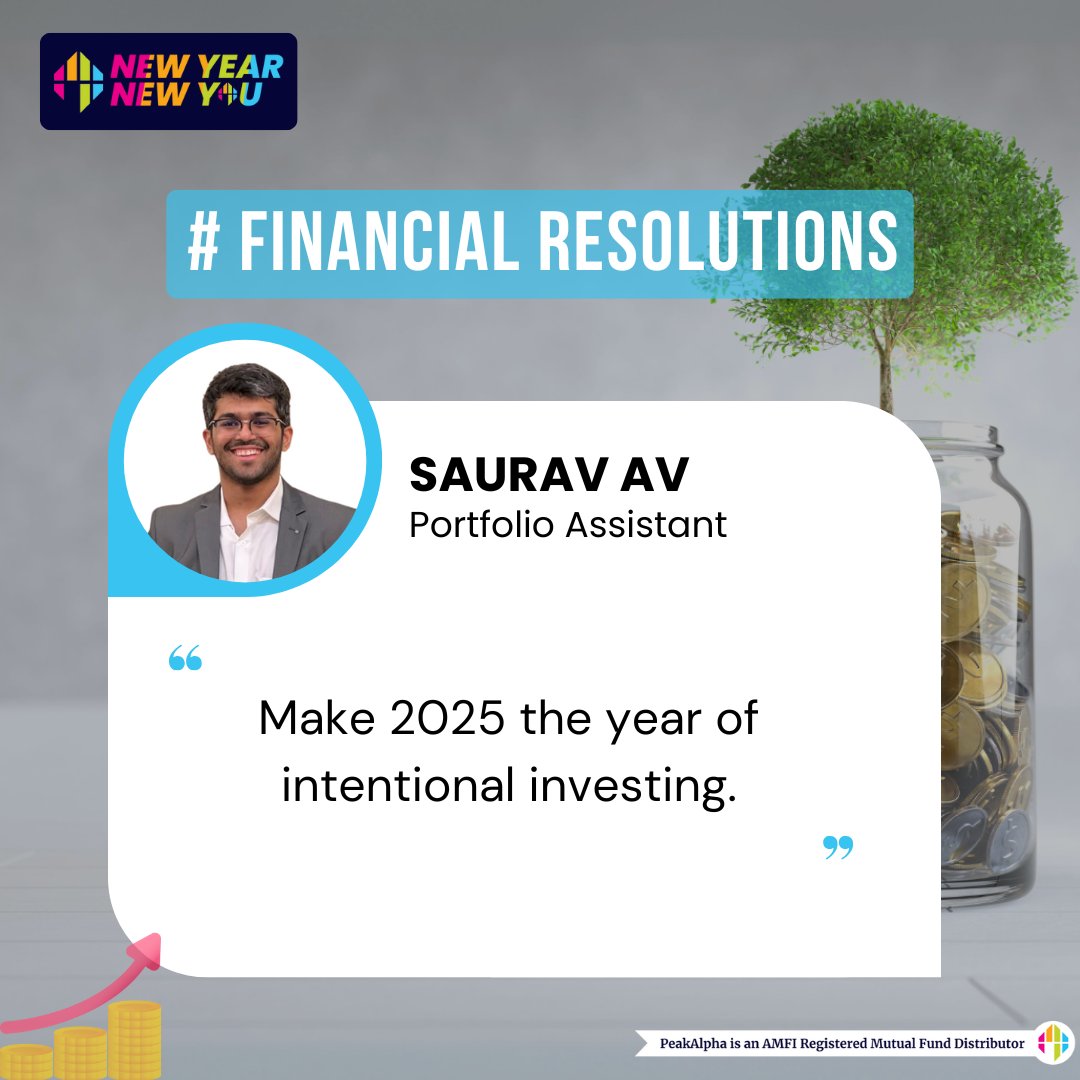 peakalpha's tweet image. This year, focus on long-term growth and wealth creation through informed decisions. Avoid the temptation of chasing short-term excitement or blindly following impulsive trends.
Saurav AV, Portfolio assistant

#newyear #financialresolutions #invest #wealthmanagement