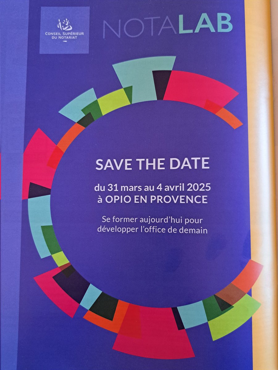 JrmyRichard2's tweet photo. [save the date 📆 31 mars-04 avril 2025]

➡️ L'événement #Notalab et ses formations pour les Notaires et leurs équipes se rapprochent.

Les bureaux cannois, marseillais et montpelliérain de l'@etude_andriveau vous retrouveront à Opio 🤝

@DeNotaires @NotairesOffice @NotairesDuSud https://t.co/jSKde4Aod5