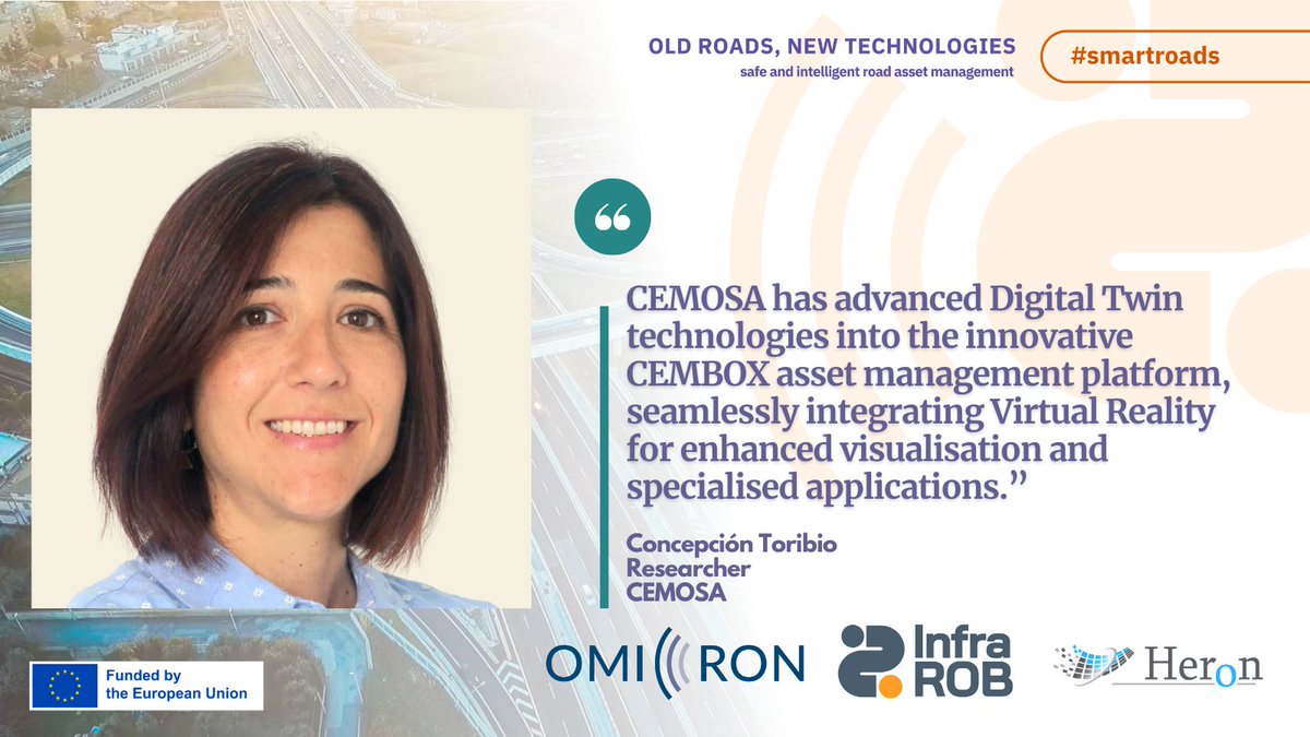 🚀 Demo Spotlight: Concepción Toribio, <a href="/CemosaOficial/">CEMOSA</a> 

We are delighted to feature Concepción, a dedicated researcher from CEMOSA, at the OMICRON final event on #SmartRoads, organised in collaboration with <a href="/infra_rob/">InfraROB</a> and <a href="/HERON_H2020/">HERON_H2020</a>.

🔍 Activity: Breaktime Demonstration