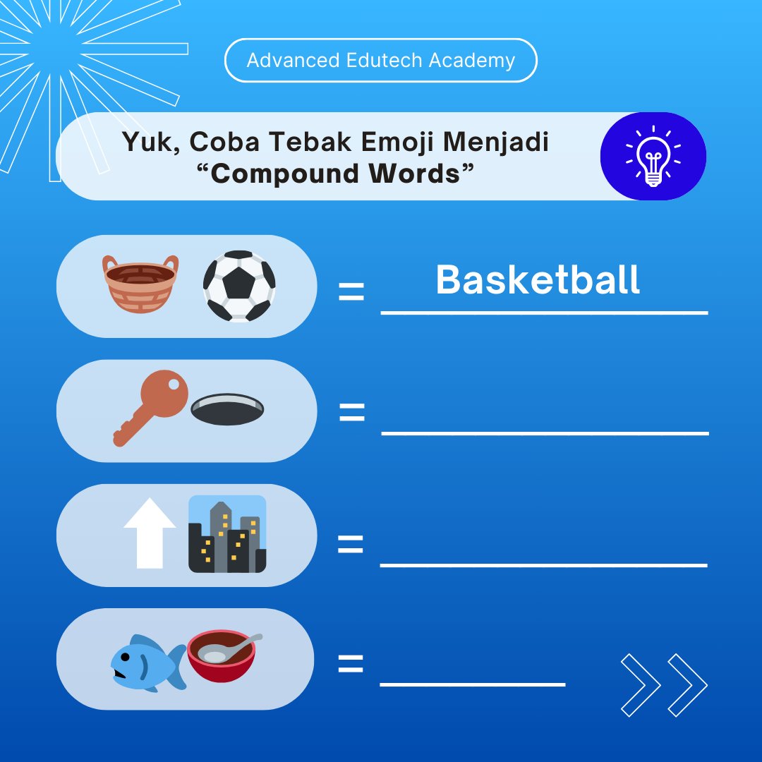 bahasodotcom's tweet photo. 🚨QUIZ TIME🚨

Learners udah tau belum, apa sih "compound words" itu?? Nah, kalau belum tau, yuk simak postingan Minso kali ini, abis itu jangan lupa jawab kuisnya ya 😉

Download aplikasi Bahaso Second Edition untuk bisa belajar bahasa Inggris dimanapun dan kapanpun 📲 https://t.co/hWYIlc9p8q
