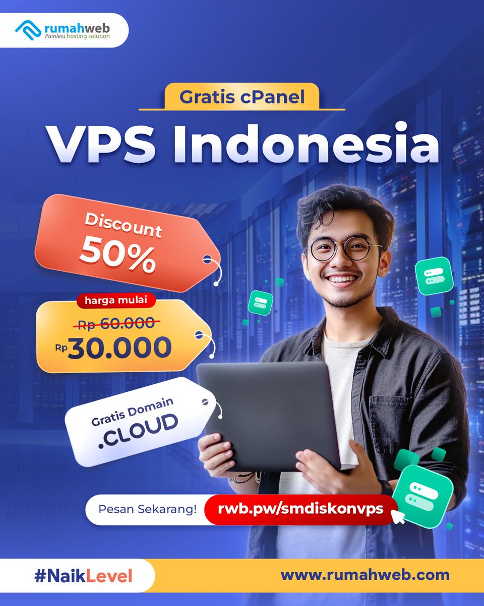 rumahwebtweet's tweet photo. π Tingkatkan Performa Website Anda dengan VPS Indonesia! π
Mulai dari Rp 30.000/bulan, plus GRATIS domain .CLOUD dan cPanel!
Ideal untuk website profesional dan bisnis yang membutuhkan high performance~
π Pesan sekarang di https://t.co/ErMGNDtUs5
#VPSIndonesia #DiskonVPS #RumahWeb #NaikLevel #WebHosting