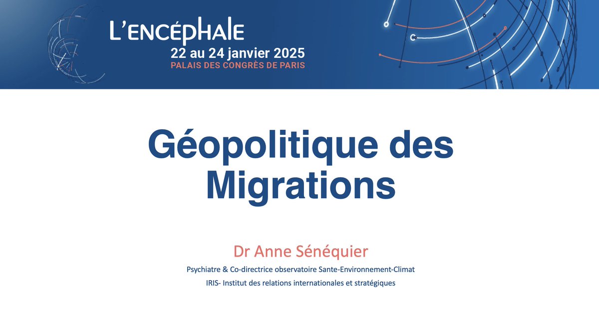 RDV vendredi 24 #encephale2025 pour parler #geopolitique des #migrations dans la session migration et #psychiatrie.