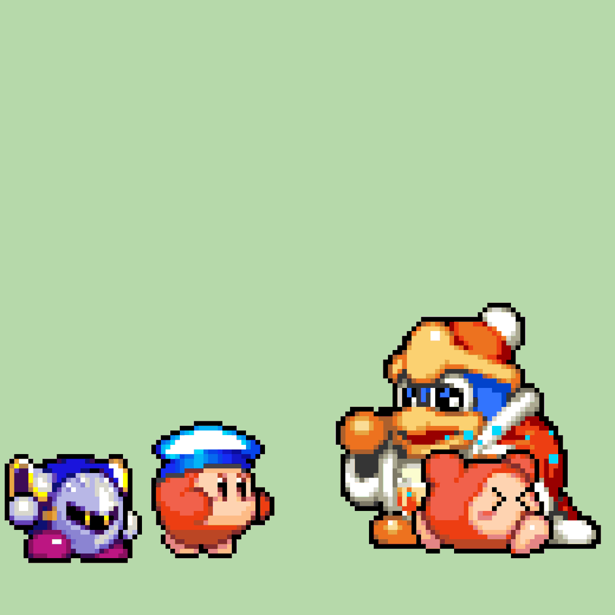 デデデ大王 ,カービィ ,メタナイト 「◆うれし はずかし あこがれのヒト」|でんでんむりのイラスト