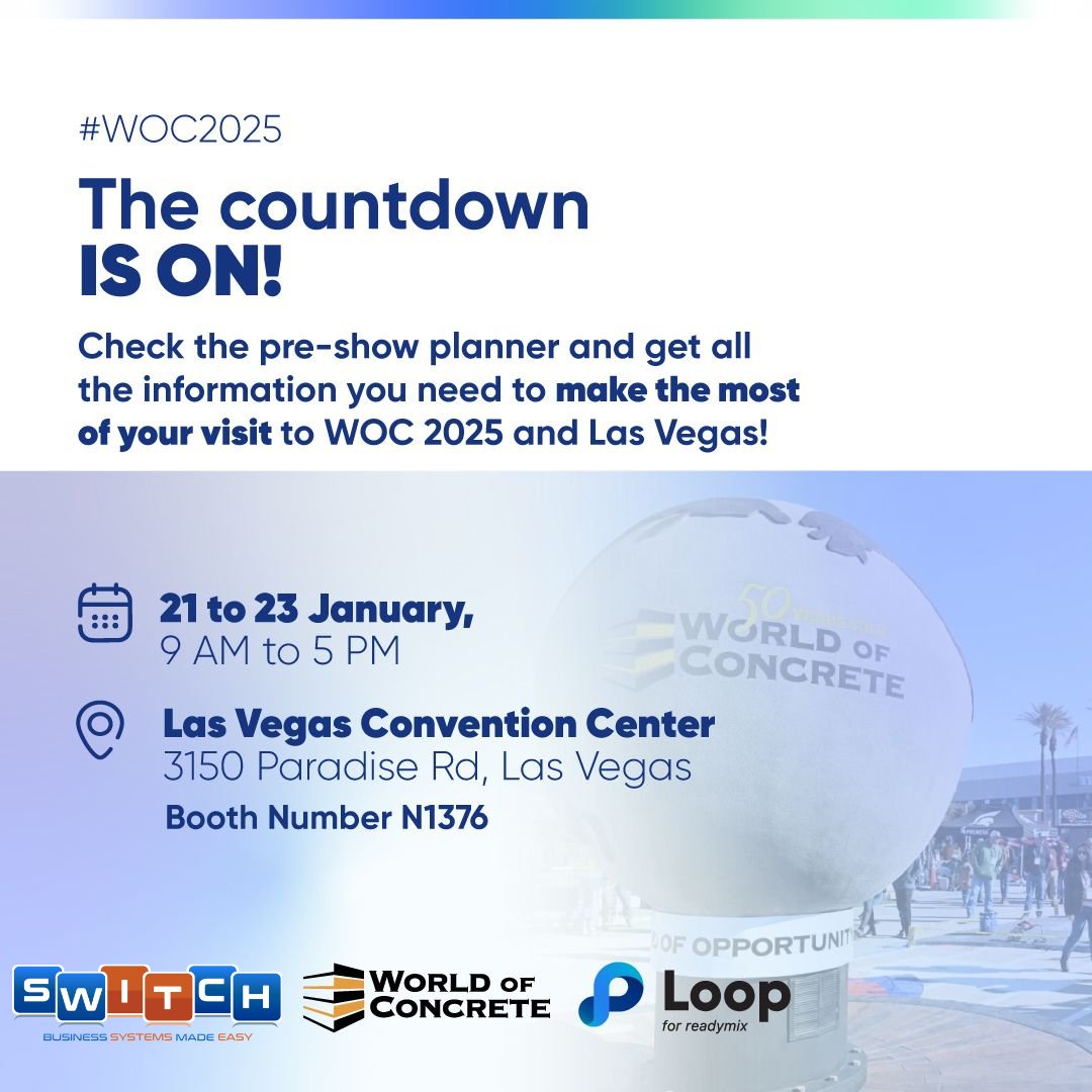 Switch_Systems's tweet image. The World of Concrete 2025 is happening in Las Vegas, and we&apos;ll be there to showcase the Exceptional Loop Software! 🤩⁣
If you&apos;re in Vegas, we warmly invite all our customers to stop by for a catch-up! and see how our software can benefit your business.
lnkd.in/g36YAxsQ