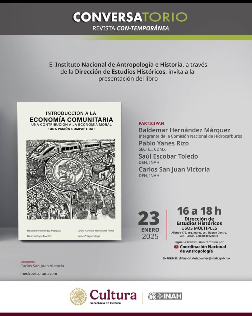 PabloYanesRizo's tweet image. Los invito a la presentación del libro &quot;Introducción a la economía comunitaria. Una contribución a la economía moral&quot;. 

🗓️ 23 de enero
⌚️ 16:00 h

Vean la transmisión #EnVivo a través del siguiente enlace: youtube.com/watch?v=zaIWwr…

#EducaciónParaLaPaz
