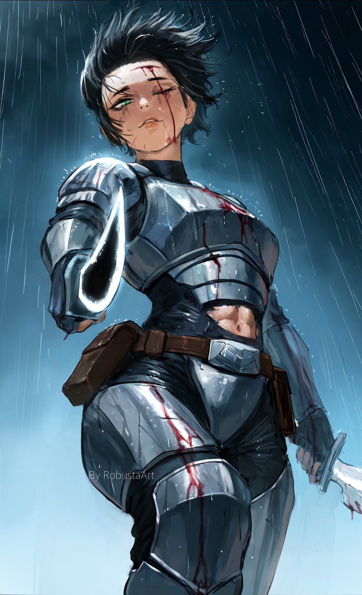 _Beskar's tweet image. &quot;That was a neat trick, but you couldn&apos;t have really expected to beat me, now could you? Submit, and i might let you keep your head.&quot; 

Astouding piece by @RobustaArt of Satcha! Thank you for your work!