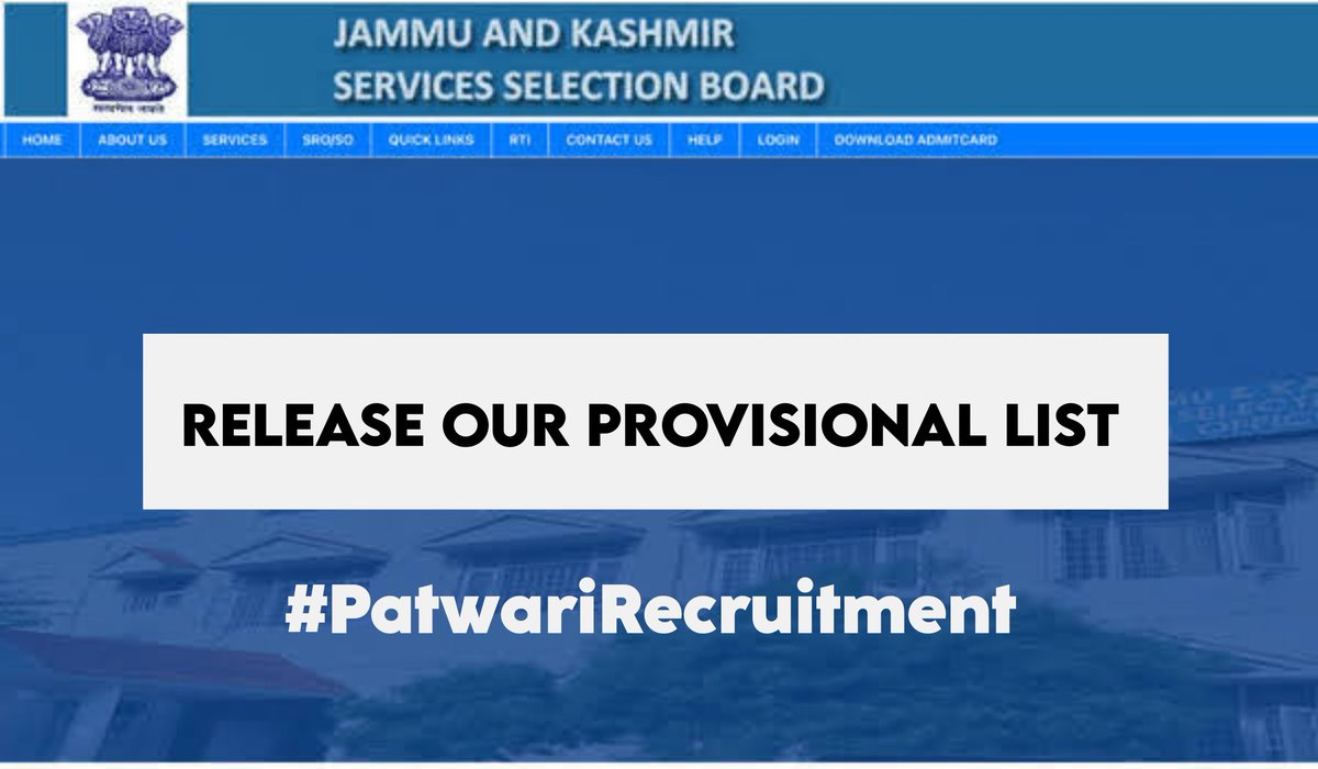 ABVPKashmir's tweet photo. 142 aspirants await justice! The prolonged delay in publishing the provisional list for Patwari recruitment JKSSB Notification No. 02 of 2021 has caused immense distress. ABVP urge @jkssbofficial &amp; Hon'ble LG @OfficeOfLGJandK to expedite the process and bring relief to aspirants https://t.co/3cSOHc843P