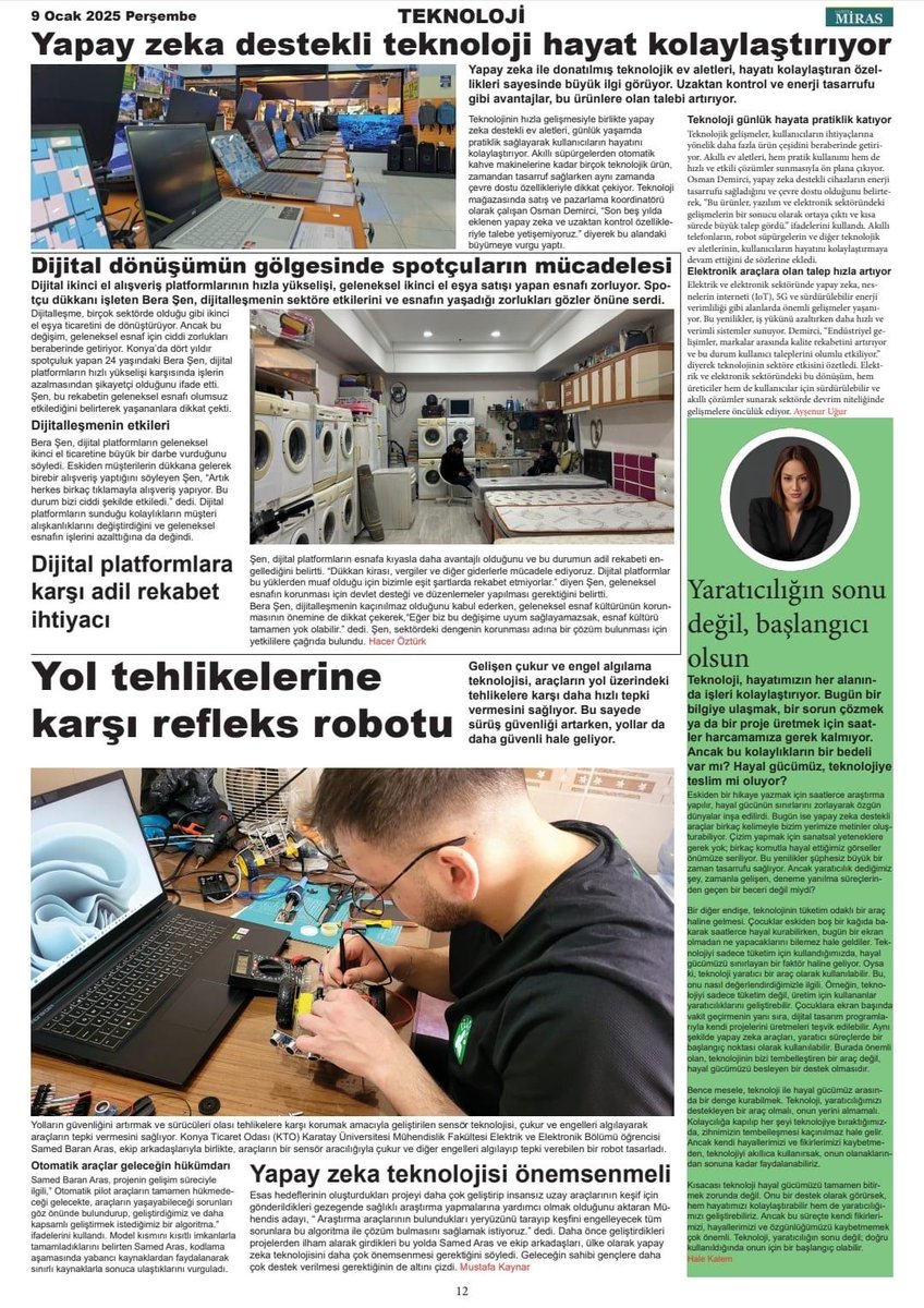 KaratayEEE's tweet photo. Bölümümüz öğrencilerinden Samet Baran Aras ve ekip arkadaşları, araçların sensörler aracılığıyla çukur ve diğer engelleri algılayıp tepki verebildiği "Refleks Robotu" geliştirdi.  

Öğrencilerimizi tebrik eder başarılarının devamını dileriz. 

#karatayeee #karatayeem #ktokaratay https://t.co/ixD5aKXohC