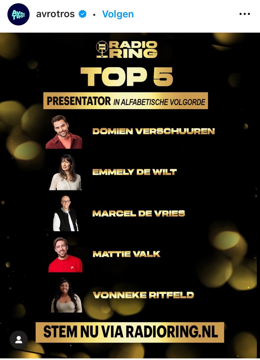 Nouuu🥹 Voel me extreem vereerd om in dit rijtje te staan. Dank voor het stemmen♥️