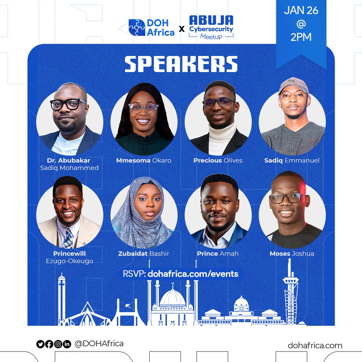 DoHAfrica's tweet photo. 🚨 Meet the #AbujaCyberMeetup Speakers!

This event is an opportunity to connect with cybersecurity experts who’ll guide you through technical discussions, cyber career insights, interactive conversations and so much more—all designed to improve your knowledge, build your skills, enrich your experience and fuel your professional growth and passion for cybersecurity.

Secure your spot at https://t.co/BCyW1GeqqV

#meetup #Cybersecurity #meetthespeakers #CTF #Networking #TechCommunity #tinkertribe #abuja