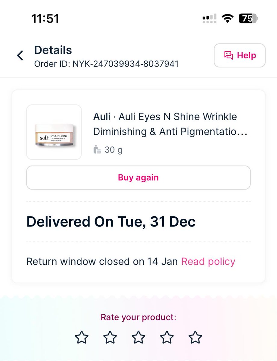 theblessedzee's tweet photo. @MyNykaa after several vain attempts to reach out, about a product from  @AuliLifestyle @AULIGLOW. Your customer care denied to return/ refund a stale product after 15 day return period. THIS IS HIGHLY UNPROFESSIONAL !! Do not sell without QC tests. @sharktankindia https://t.co/OWrpNsFXRc
