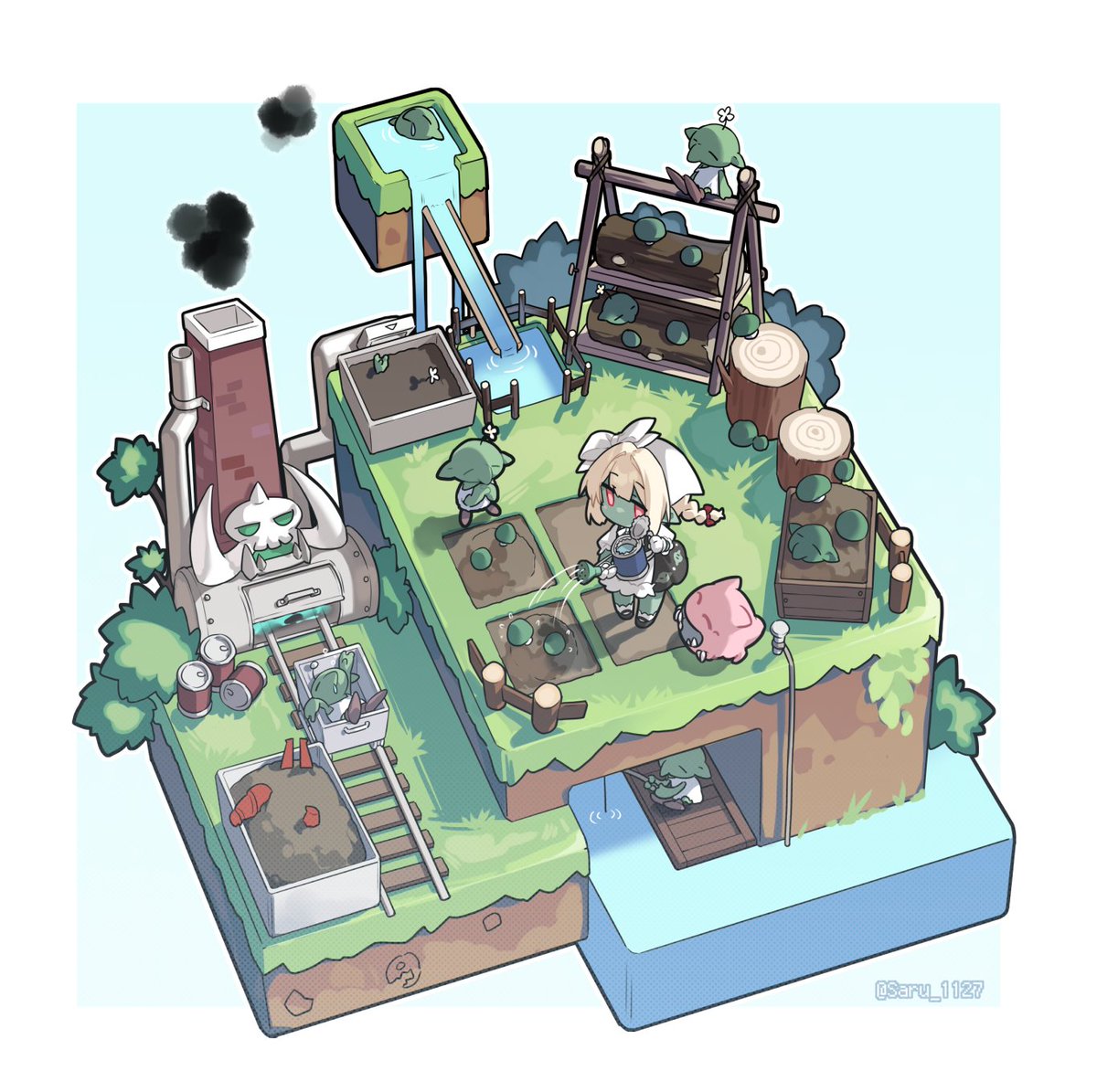 Saru_1127's tweet photo. loli warboss - part3: farm https://t.co/z9vMhhk1MF