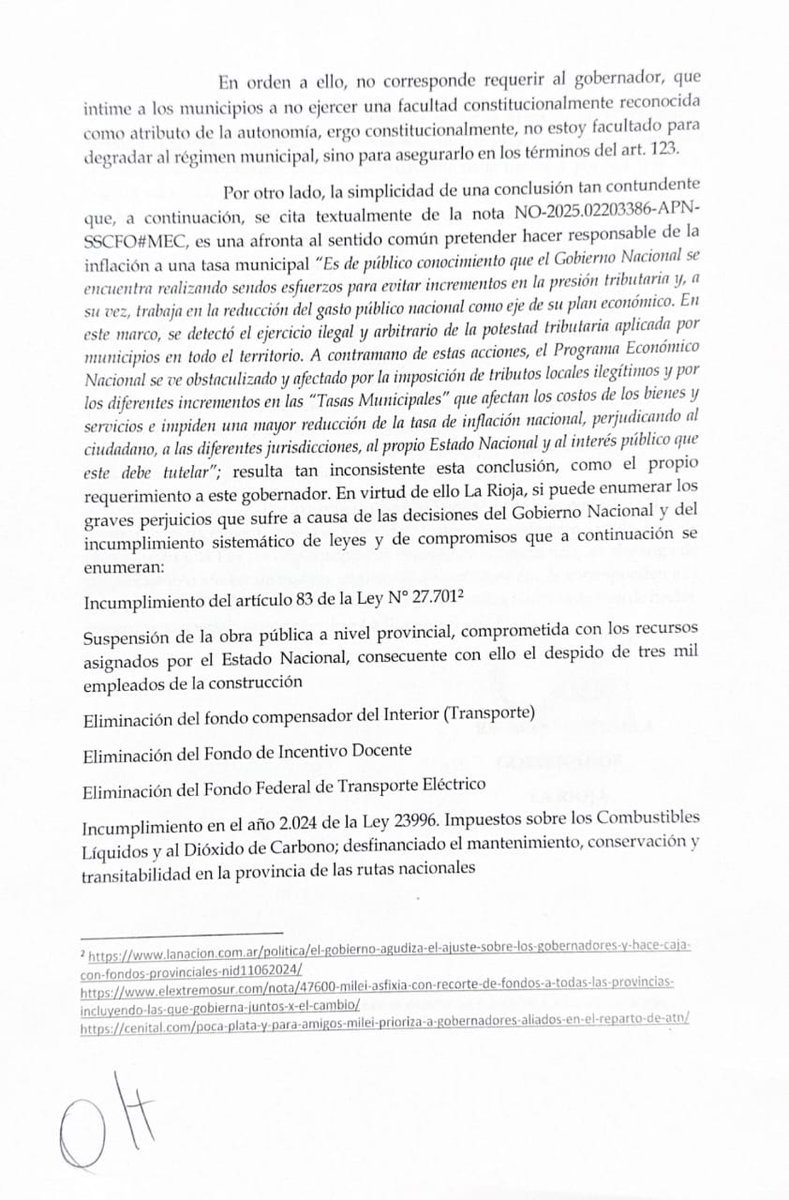 Ricardo Quintela (@quintelaricardo) on Twitter photo Quiero compartirles la carta al ministro de Economía del Gobierno Nacional, <a href="/LuisCaputoAR/">totocaputo</a> quien pidió que se eliminen las tasas municipales sin tener en cuenta la autonomía tributaria de los municipios y que son necesarias para financiar servicios públicos y el desarrollo local. Quiero compartirles la carta al ministro de Economía del Gobierno Nacional, <a href="/LuisCaputoAR/">totocaputo</a> quien pidió que se eliminen las tasas municipales sin tener en cuenta la autonomía tributaria de los municipios y que son necesarias para financiar servicios públicos y el desarrollo local.