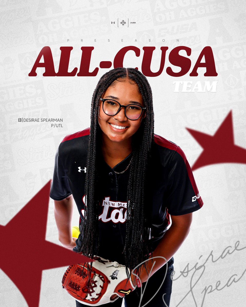 NM State Softball (@nmstatesoftball) on Twitter photo ππππ ππ₯π₯-ππππ ππ«ππ¬πππ¬π¨π§ ππππ¦: Desirae Spearman (P) βοΈ
<a href="/DesiraeSpearman/">Desirae Spearman</a> earns more hardware after being named the Player and Freshman of the Year in 2024!
#AggieUp | #NoLimitsOnUs ππππ ππ₯π₯-ππππ ππ«ππ¬πππ¬π¨π§ ππππ¦: Desirae Spearman (P) βοΈ
<a href="/DesiraeSpearman/">Desirae Spearman</a> earns more hardware after being named the Player and Freshman of the Year in 2024!
#AggieUp | #NoLimitsOnUs