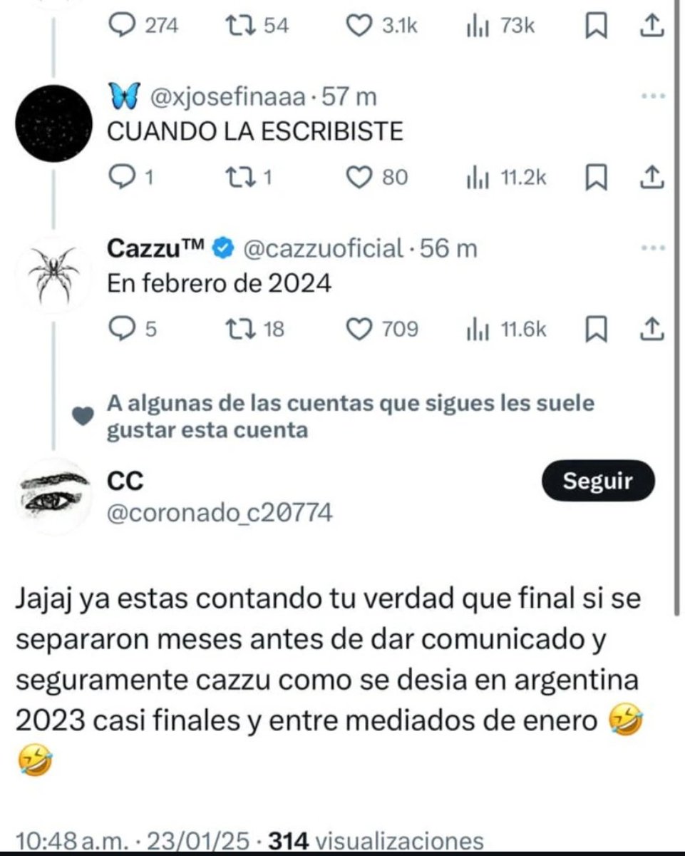 El pez muere por su propia boca <a href="/cazzuoficial/">Cazzu™</a> sólita confirmó qué Nodal y ella se separaron desde Febrero ó antes 🤭 Solo Tiempo coloca cada cosa en su lugar. Pero Dios no se queda con nada y todo el daño qué ella le causó a otras personas lo pagará muy caro. 🙏