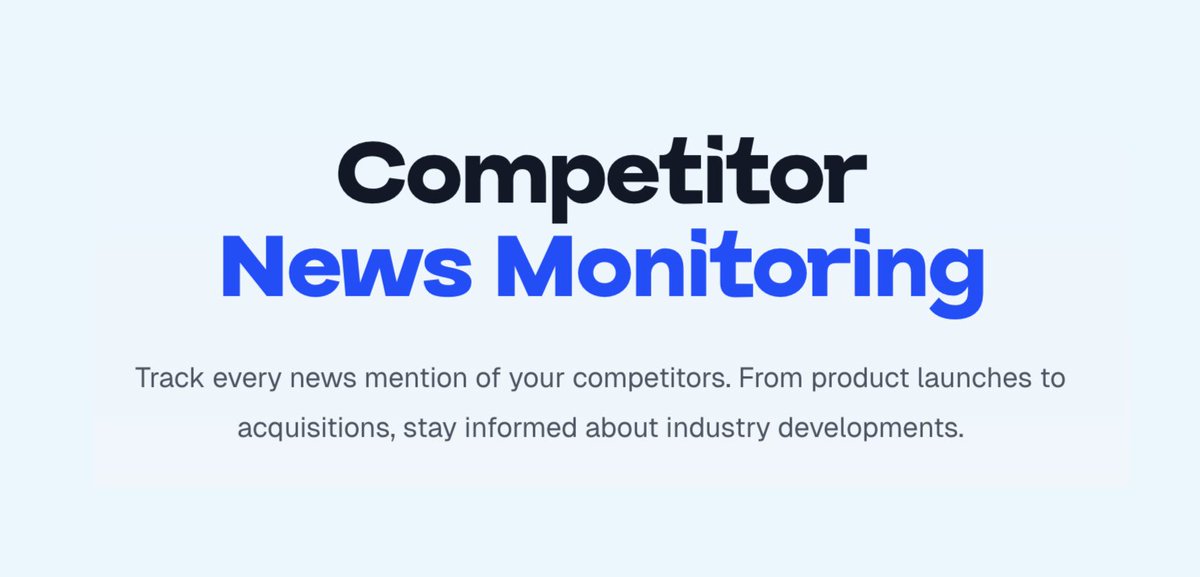just rolled out news monitoring for <a href="/withoptic/">Optic</a>!

track any mentions of your competition in news/articles!