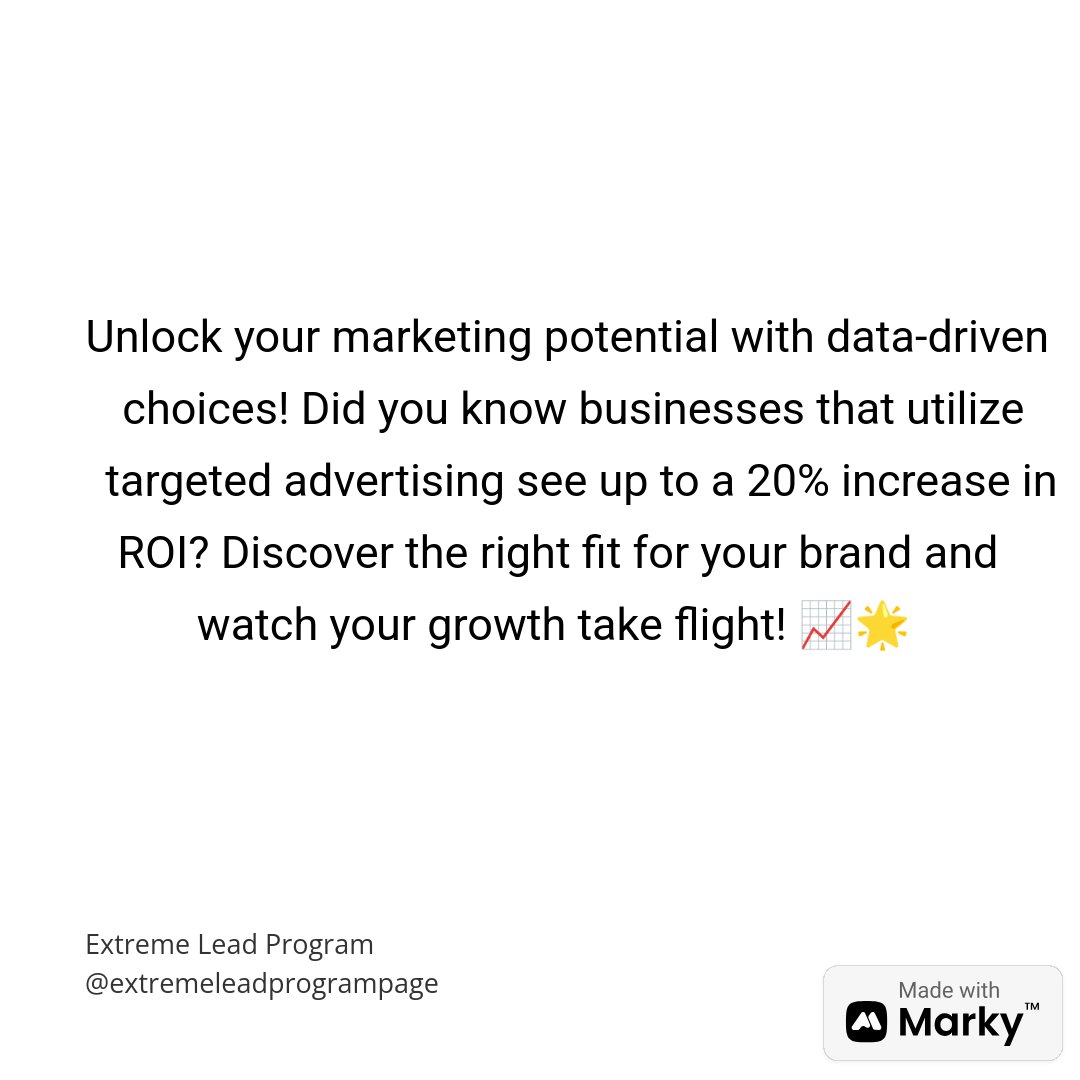 ExtremeLeadProg's tweet photo. If you’re worried about finding the right advertising fit, this one's for you! 😊 https://t.co/YkQjB5JcTZ