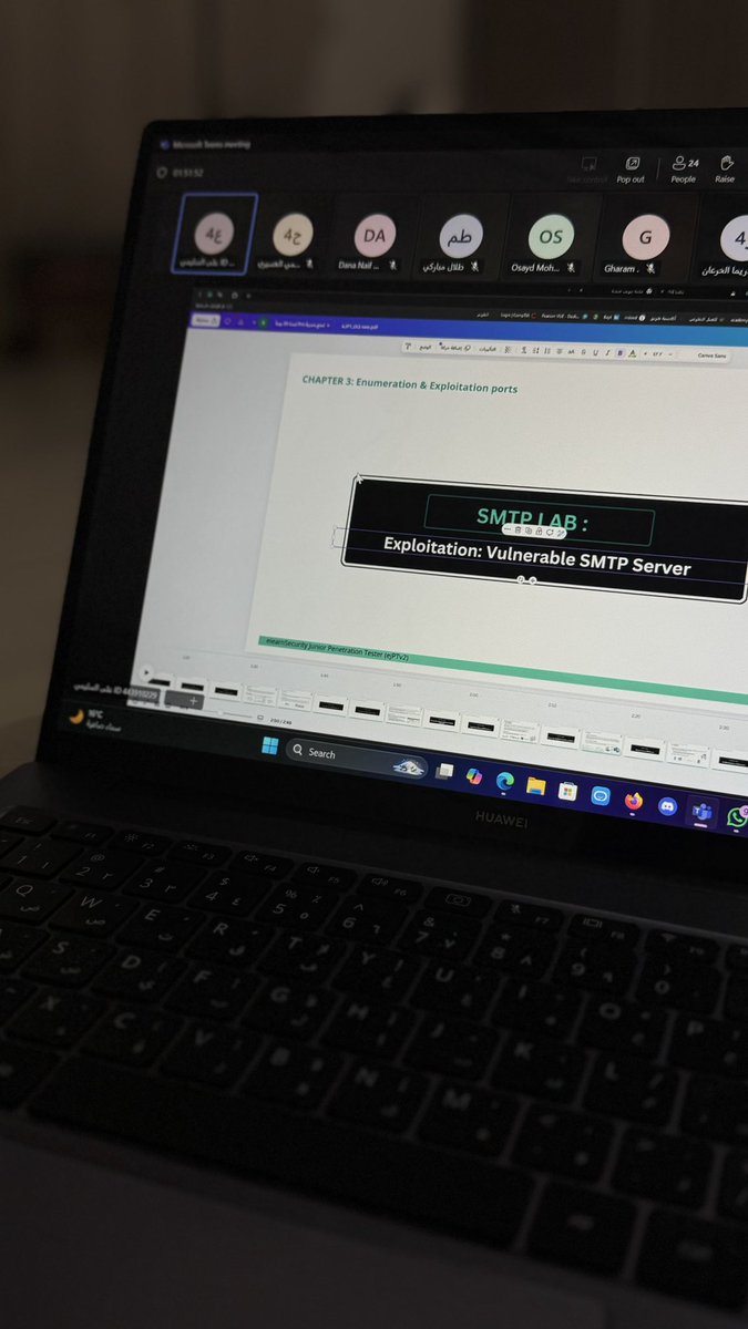 muzun_al's tweet photo. I completed the two week Ejptv2 course. Thanks to @AliAlsulaymi ,Khalid, the TAs, and everyone involved for improving my skills. 
Grateful to @KSU_Cyber and @CyberhubSa for this opportunity🤍🙏🏻
 #TamkeenKSU https://t.co/saxc7EMj9f