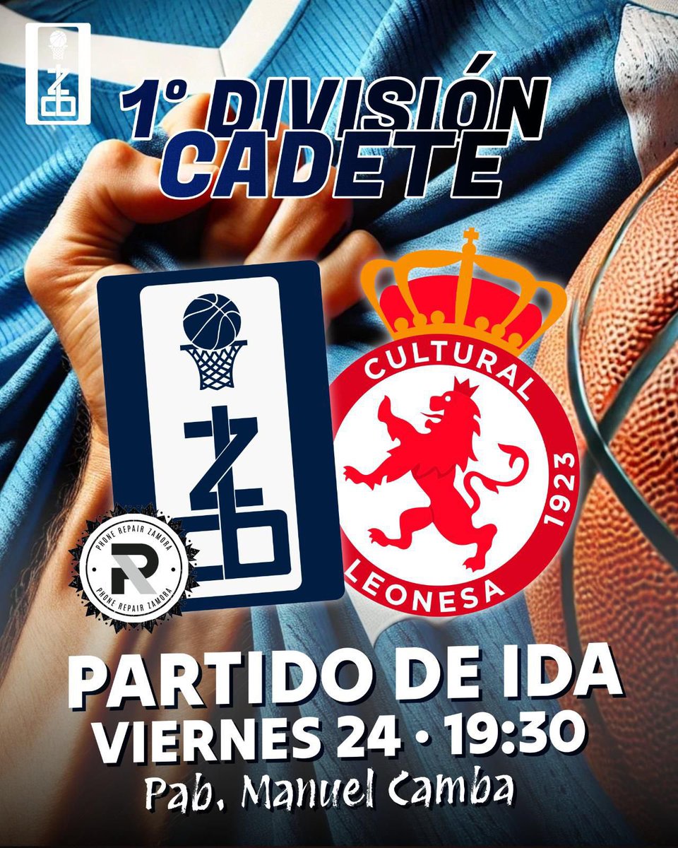 #CanteraCBZ | El Phone Repair CB Zamora se juega el pase a la #Final4 por el campeonato ¡Y necesitan tu apoyo! 

El equipo Cadete A Masculino disputará este Viernes (19:30, Pabellón Manuel Camba) el encuentro de ida ante el Colegio Leonés A en el cruce eliminatorio por el pase al