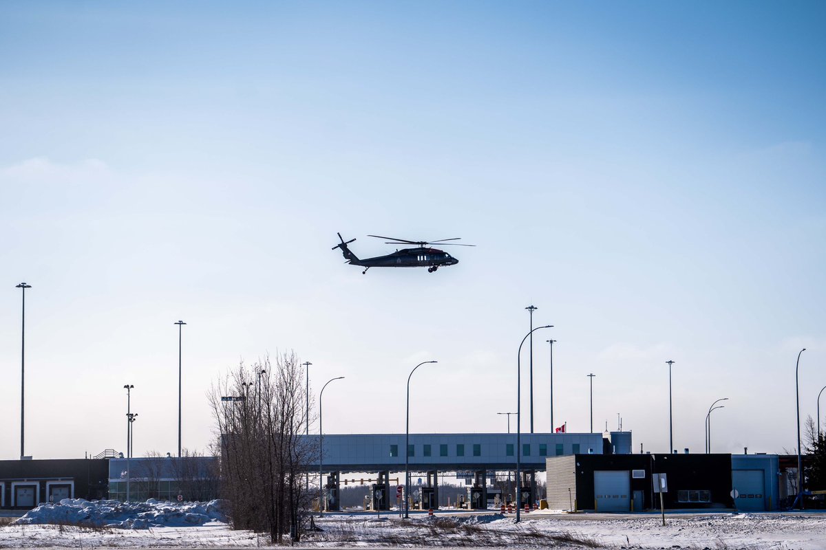 Aghaaleem's tweet photo. New photos released by the RCMP show a Black Hawk helicopter in action as part of border control #RCMP https://t.co/Iy9FojnUYF