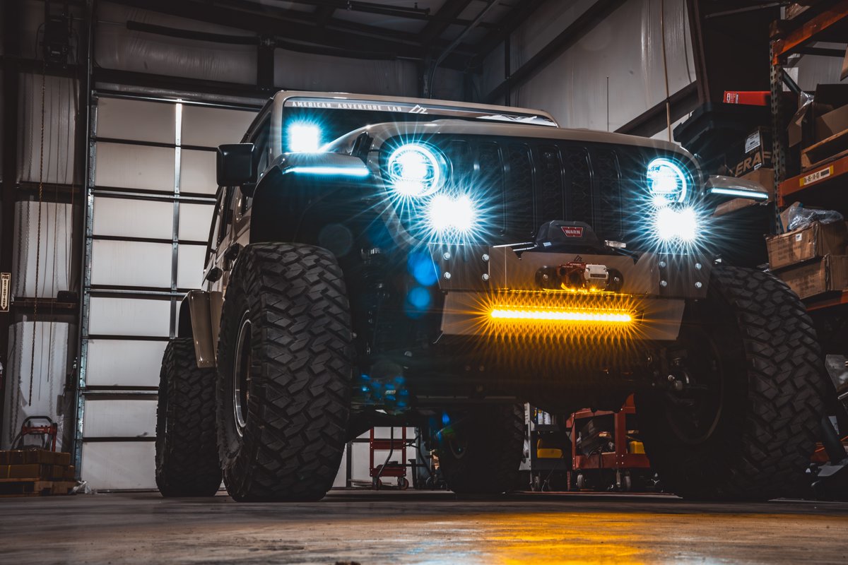 GoAdventureLab's tweet photo. Dropping in 2 weeks: a new lower light bar mount for our Modular Front Bumper Combo! Featuring a frenched 20" amber LED light bar in lightweight aluminum. More releases are coming next week—stay tuned!
#InnovationForExploration #MadeInTheUSA #JeepWrangler #OffroadMods https://t.co/KYI7HSjxwc