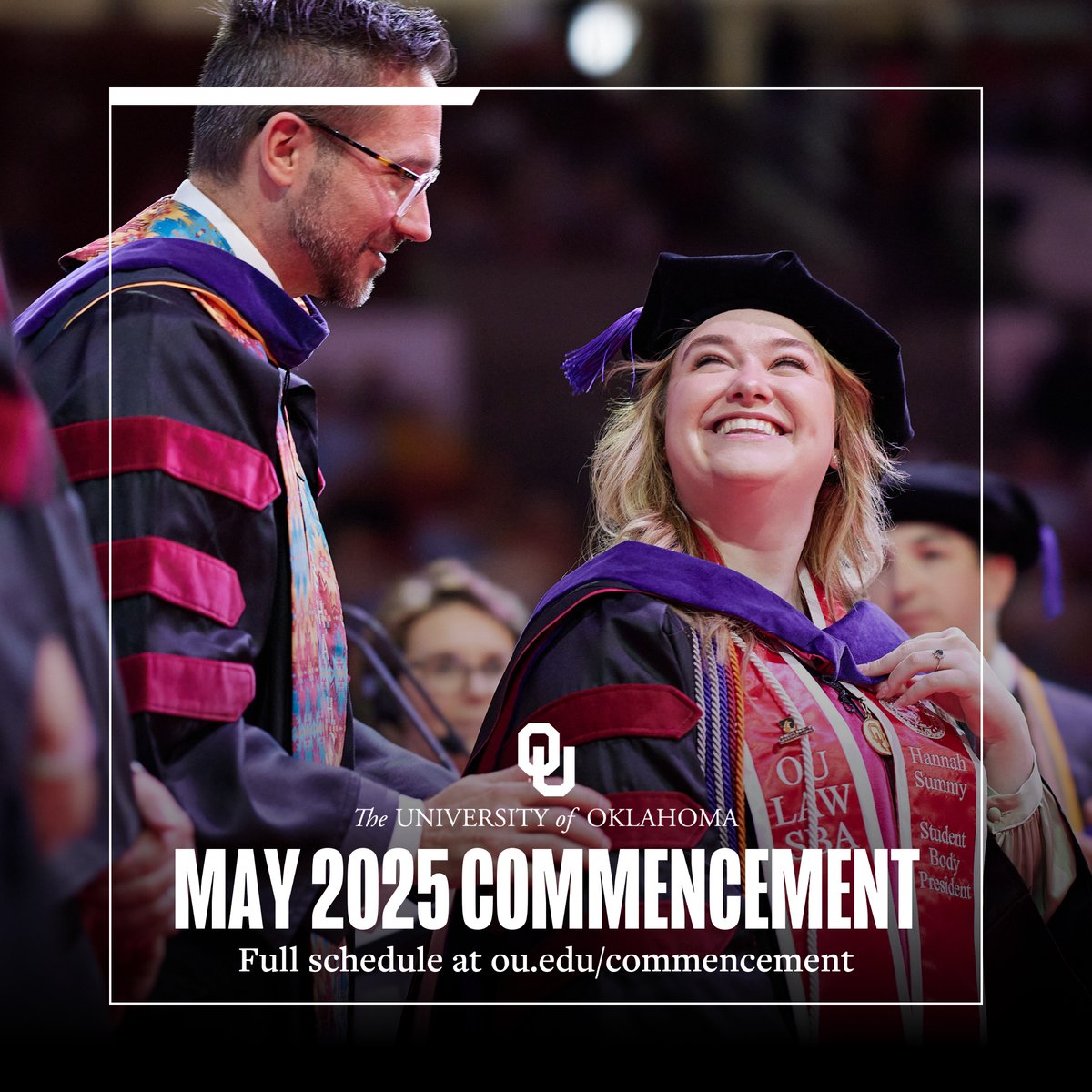 UofOklahoma's tweet photo. Let the countdown to Commencement begin! 🎓

https://t.co/MY9XGhb5Gu | #OUGrad25 https://t.co/ccvgucNEHf
