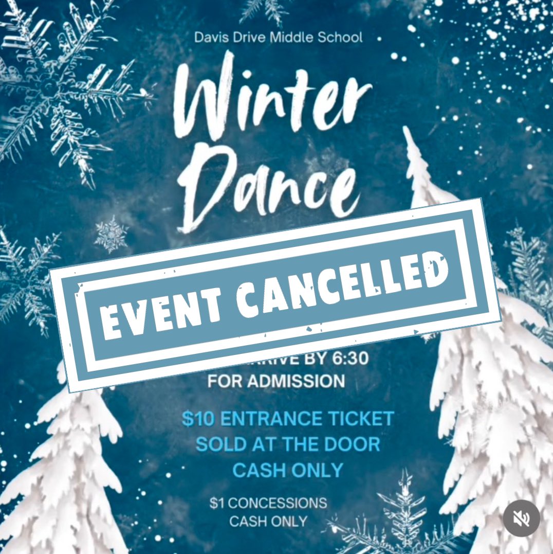 DavisDriveMS's tweet photo. Due to Winter Weather, Friday’s dance has been cancelled! https://t.co/g3pZWTnF9c