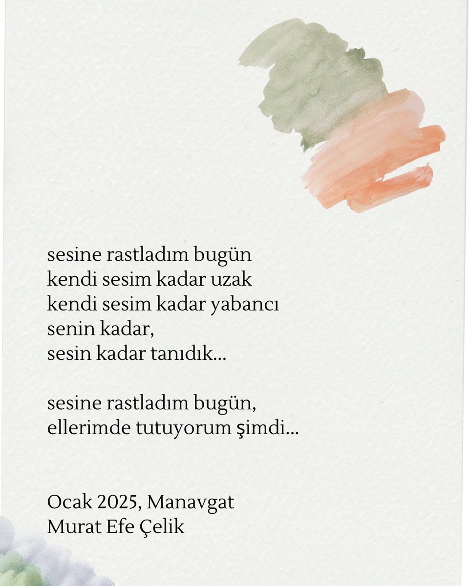sesine rastladım bugün,
ellerimde tutuyorum şimdi…