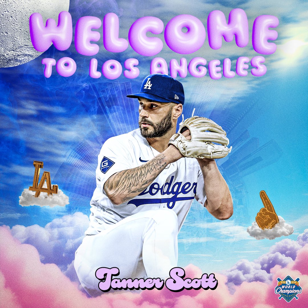Dodgers's tweet photo. Welcome to Los Angeles, Tanner Scott! https://t.co/htsFbnBXhm